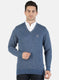 Men Blue Self Pullover