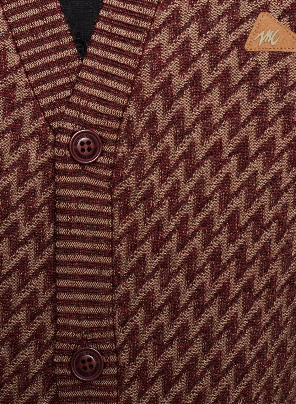Men Rust Solid Cardigan