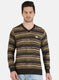Men Brown Self Design Pullover