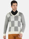 Men Off White Self Design Pullover