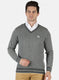 Men Grey Self Pullover