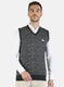 Men Grey Self Sweater