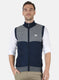 Men NAvy Blue Self Design Pullover