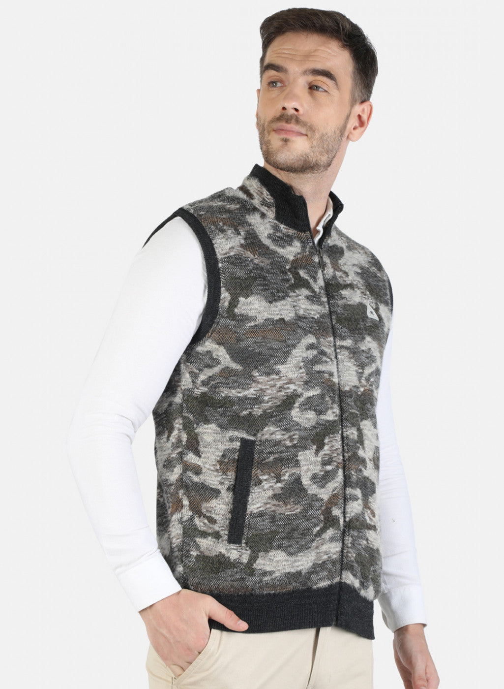 Men Black Self Jacket