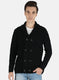 Men Black Self Design Cardigan