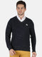 Men Black Self Design Pullover