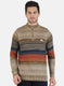 Men Beige Self Design Pullover