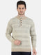 Men Beige Self Design Pullover