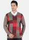 Men Red Self Pullover