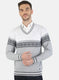 Men Grey Self Pullover