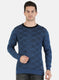 Men Blue Self Pullover