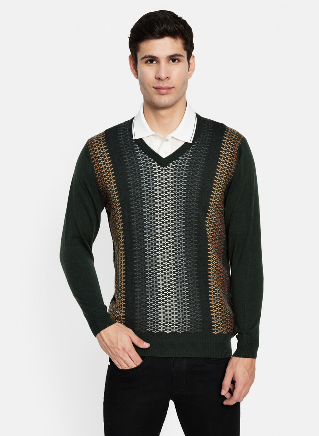 Men Multicolor Solid Pullover