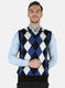 Men Multicolor Self Design Sweater