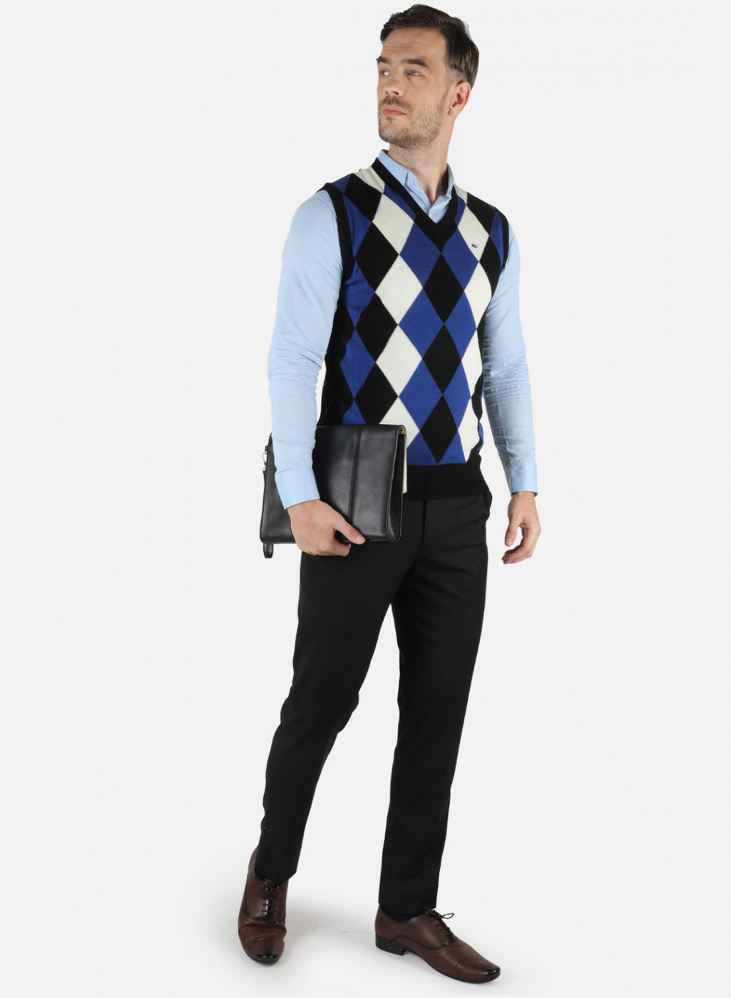 Men Multicolor Self Design Sweater