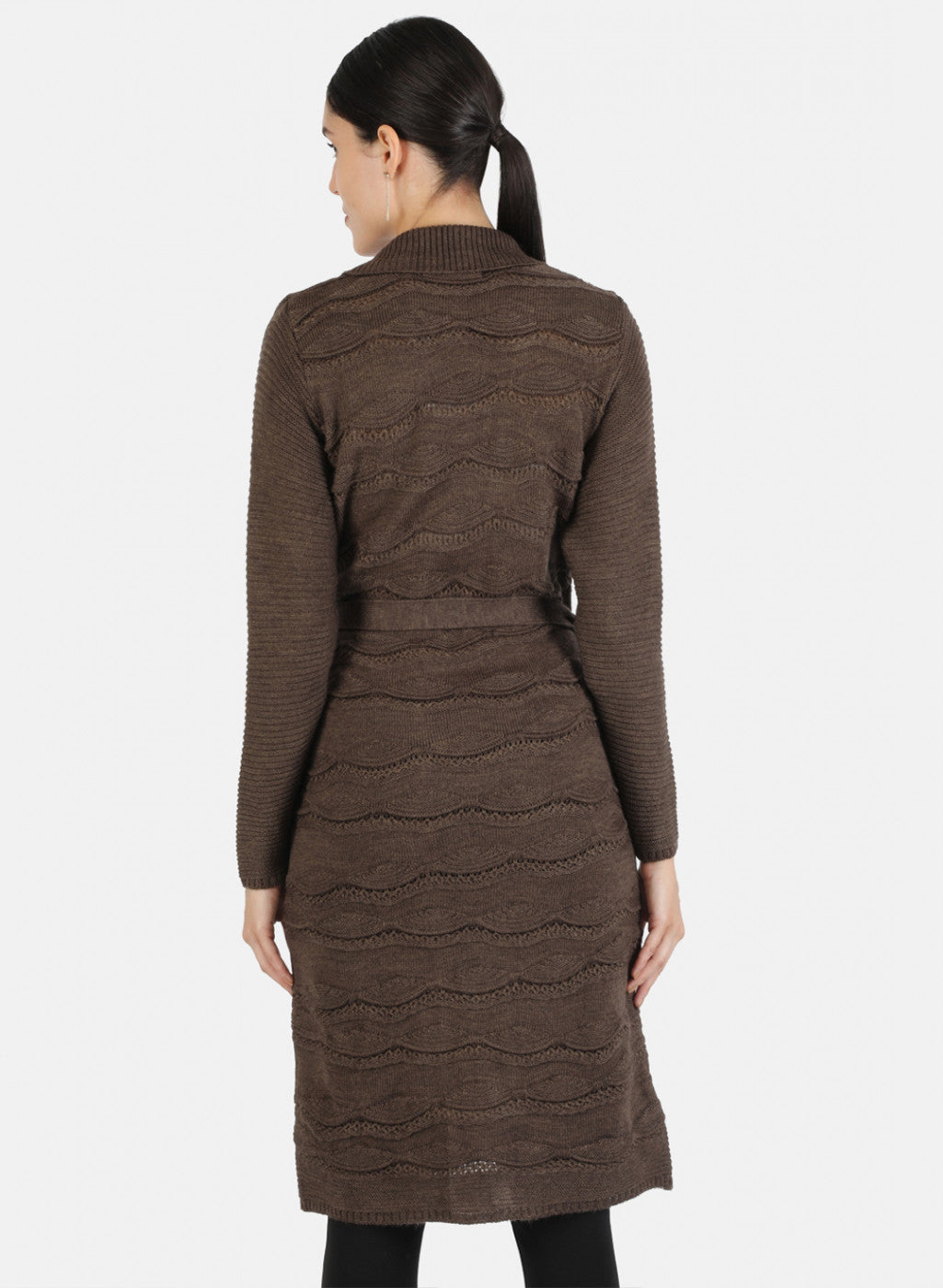 Women Brown Solid Cardigan