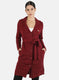 Women Maroon Solid Cardigan