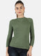 Women Green Self Top