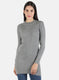 Women Grey Self Long Top
