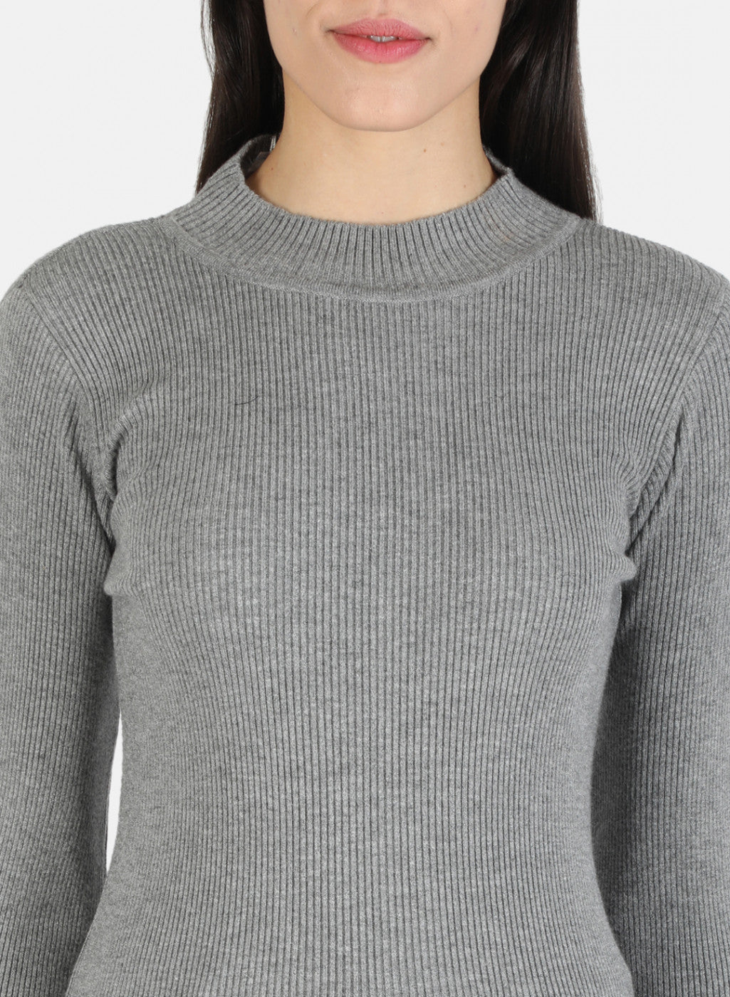 Women Grey Self Long Top