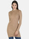 Women Brown Self Long Top