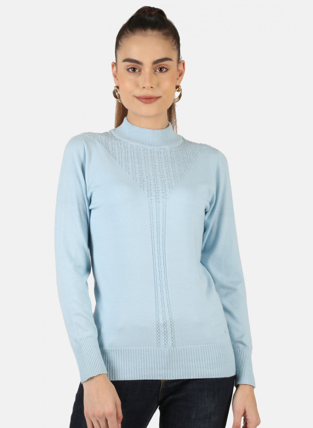 Women Blue Self Top