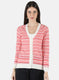 Women White Self Design Cardigan