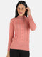 Women Pink Self Design Top