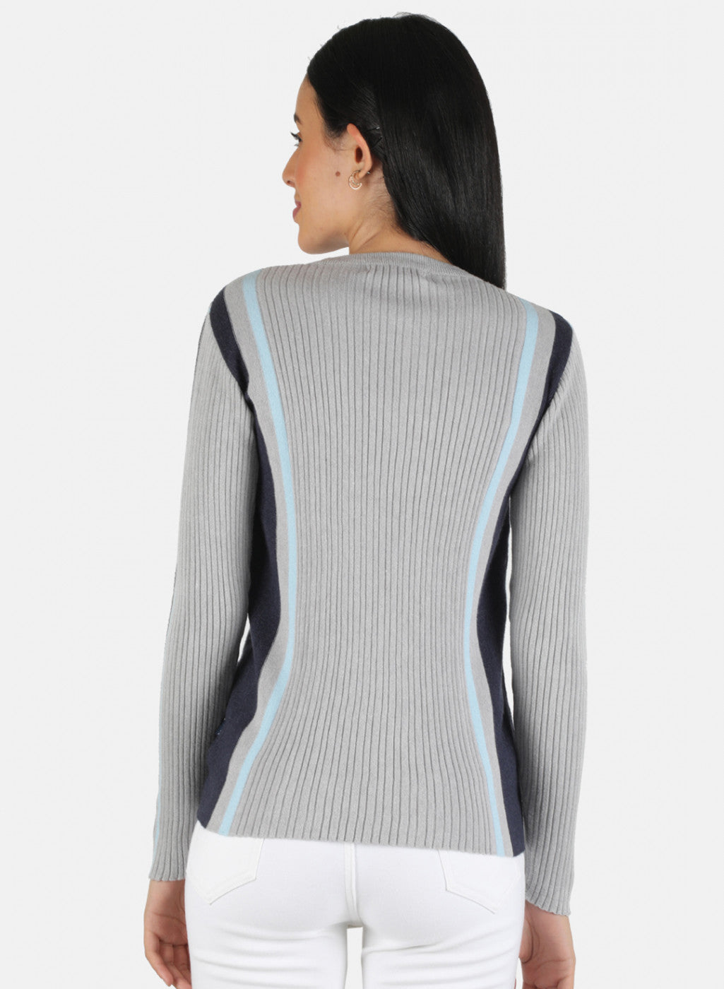 Women Grey Self Design Top