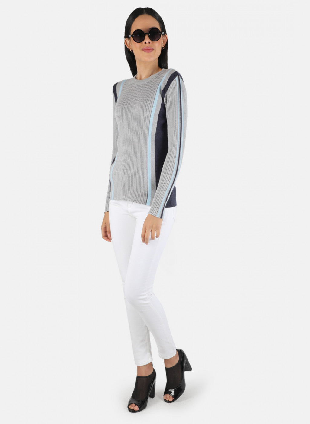 Women Grey Self Design Top