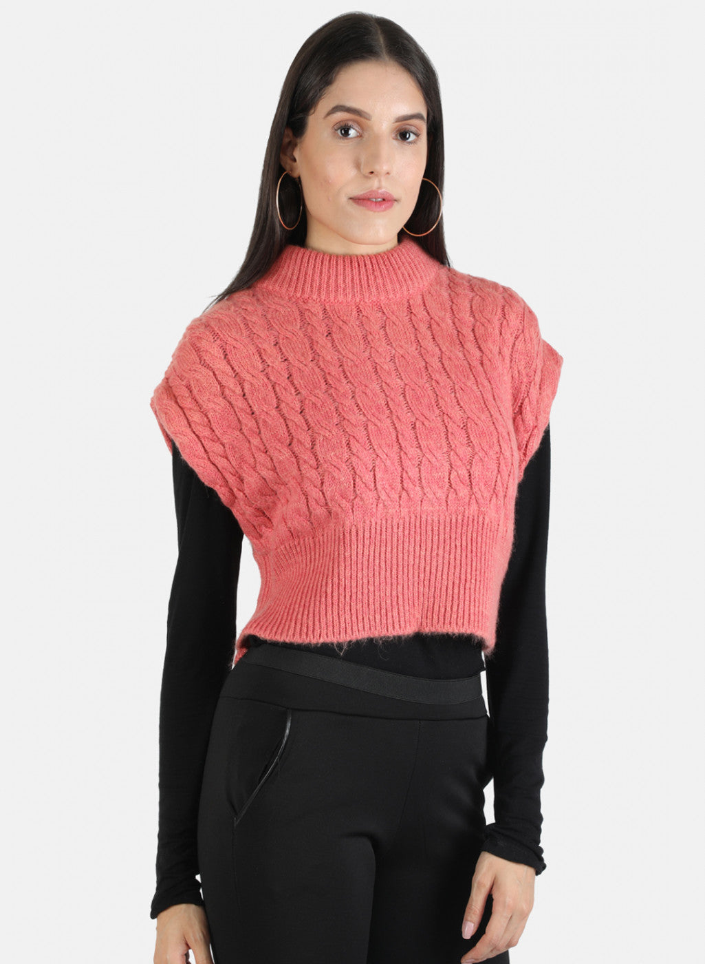Women Pink Self Top