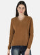Women Brown Self Design Top