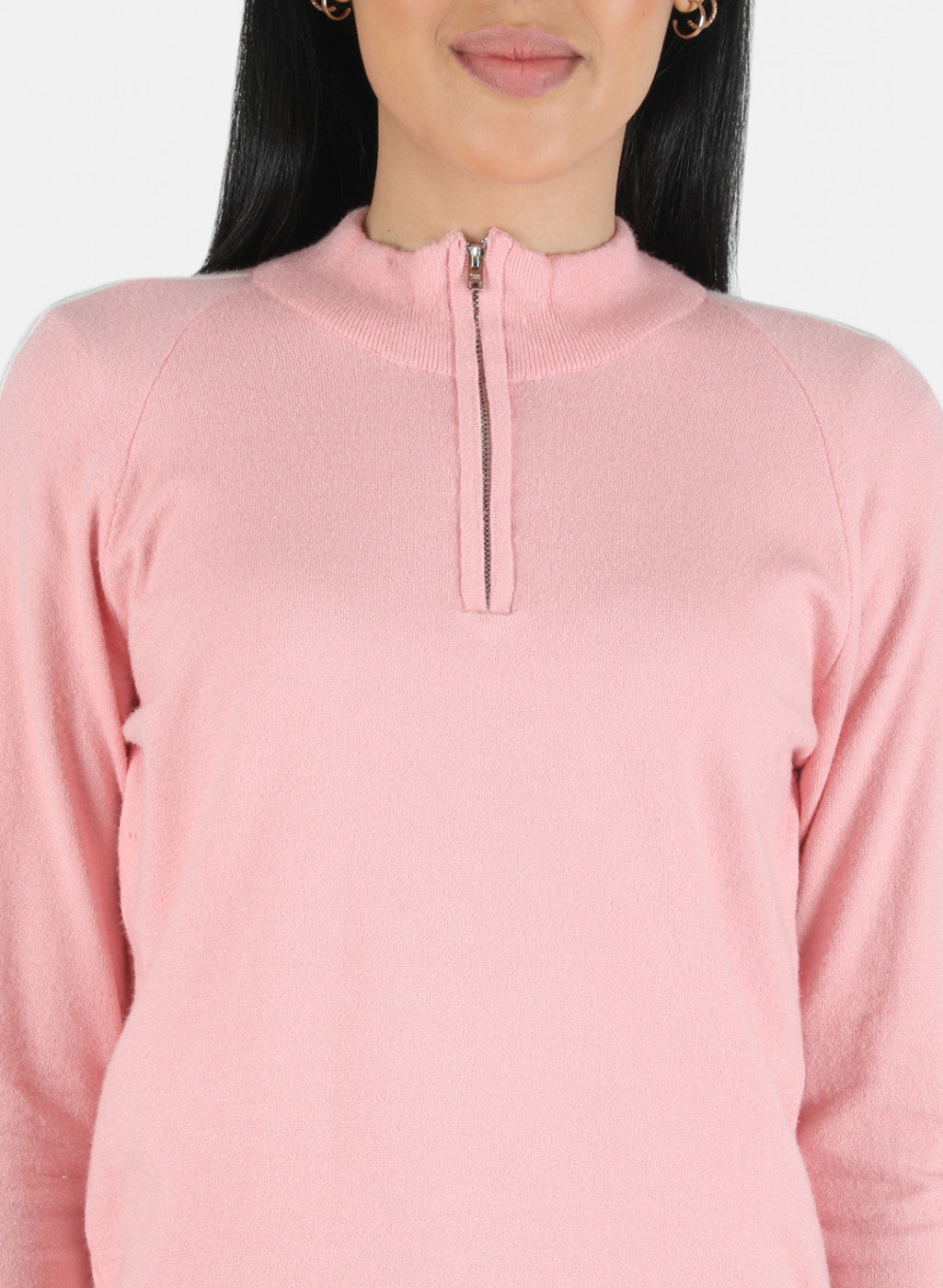 Women Pink Self Design Pullover