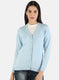 Women Blue Solid Cardigan