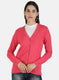 Women Pink Solid Cardigan
