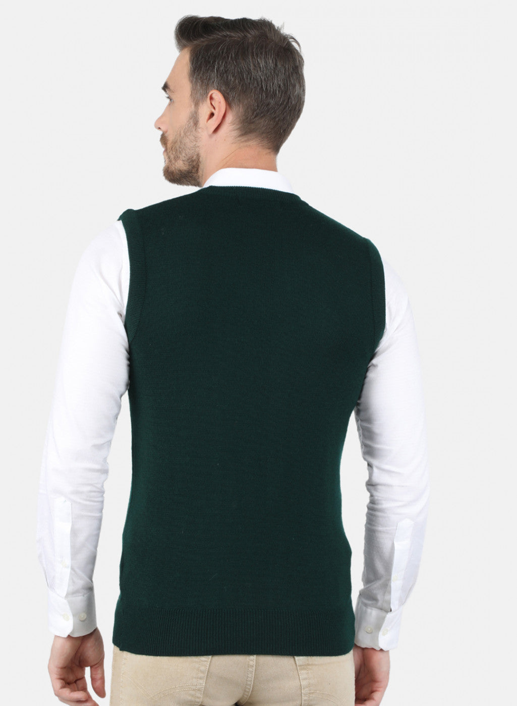 Men Green Solid Sweater