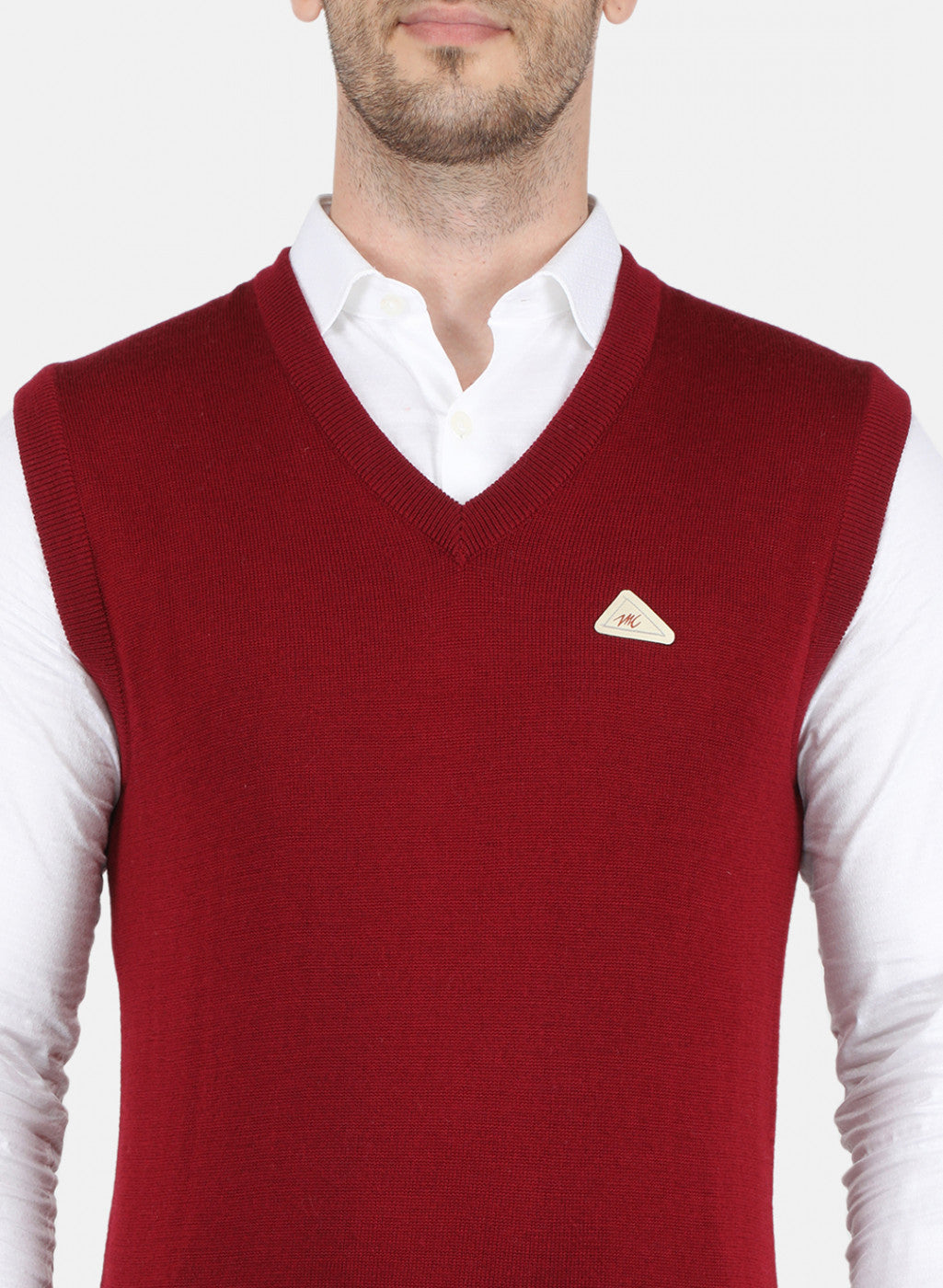 Men Maroon Solid Sweater