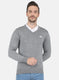 Men Grey Solid Pullover