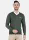 Men Olive Solid Pullover