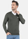 Men Olive Solid Pullover