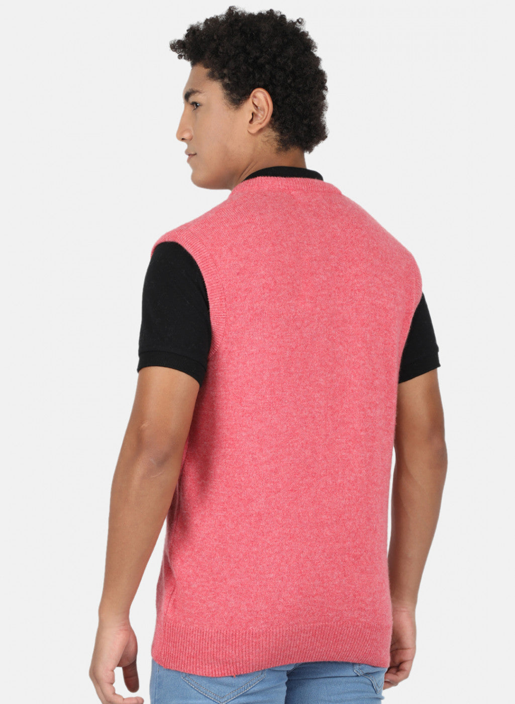 Men Pink Solid Sweater