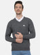 Men Grey Solid Pullover