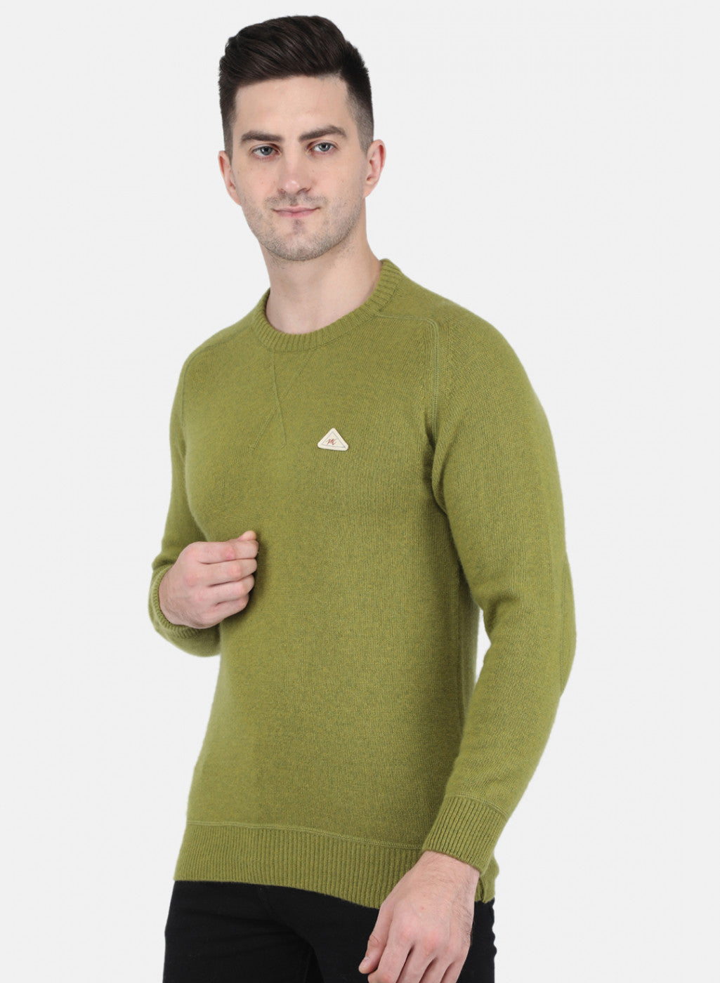 Men Green Solid Pullover