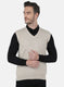 Men Beige Solid Sweater