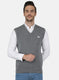 Men Grey Solid Sweater