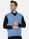 Men Blue Solid Sweater