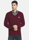 Men Maroon Solid Pullover