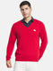 Men Red Solid Pullover
