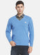 Men Blue Solid Pullover