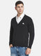 Men Black Solid Cardigan