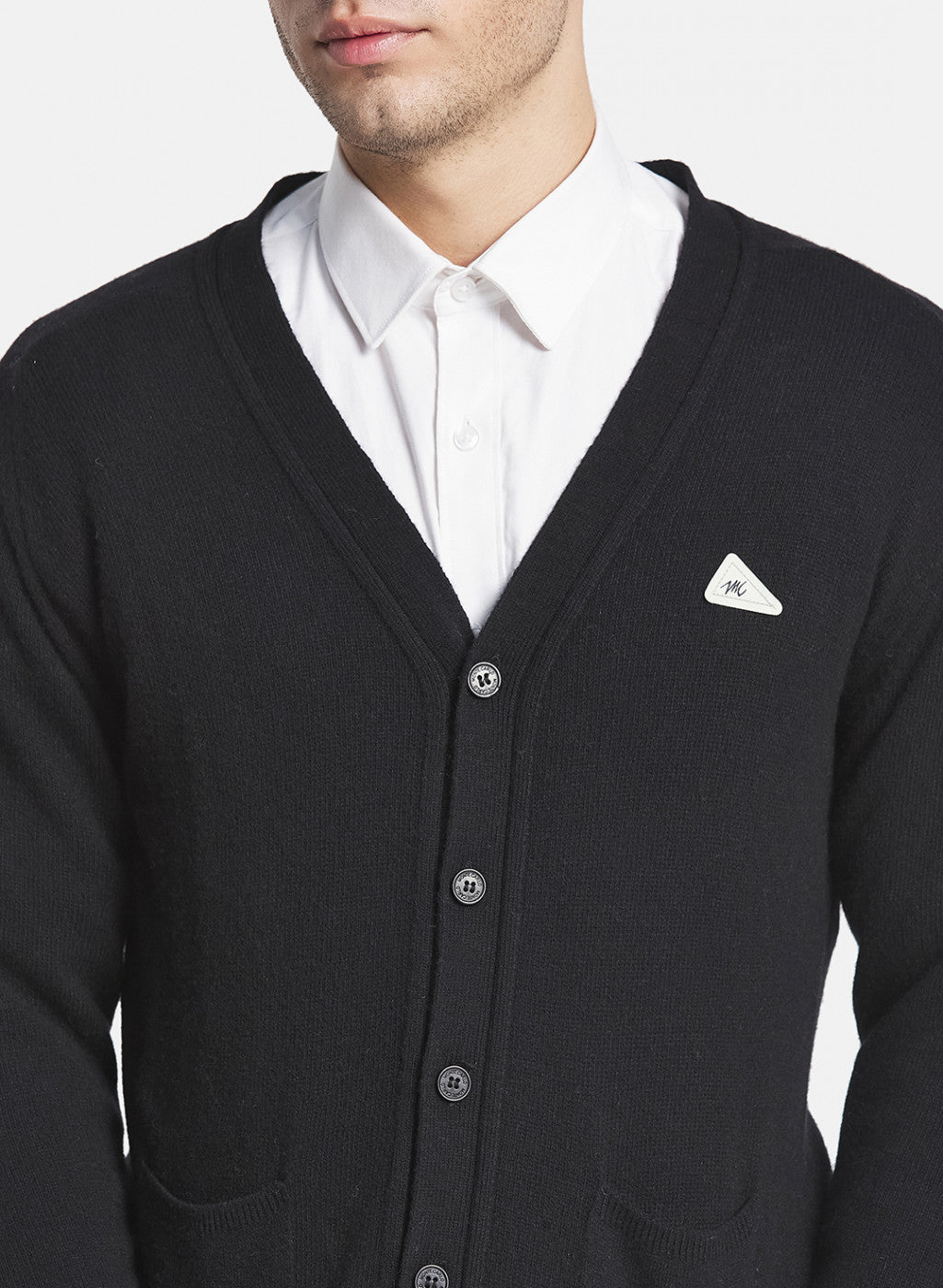 Men Black Solid Cardigan